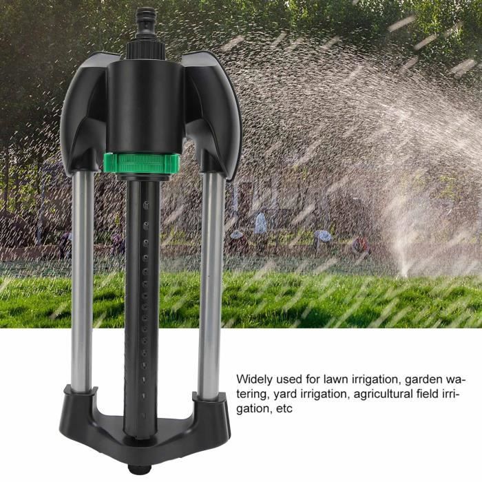Arroseur oscillant turbo avec buses à 16 trous, 4 modes d'arrosage automatique, grande zone de couverture, arroseur de pelouse pour jardin agricole