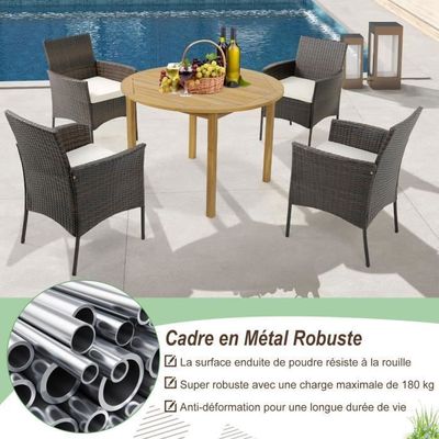 Housse De Protection Pour 6 Chaises Empilables De Jardin - Tissu Oxford 210D Imperméable Et Anti-UV - 114x85x65 Cm