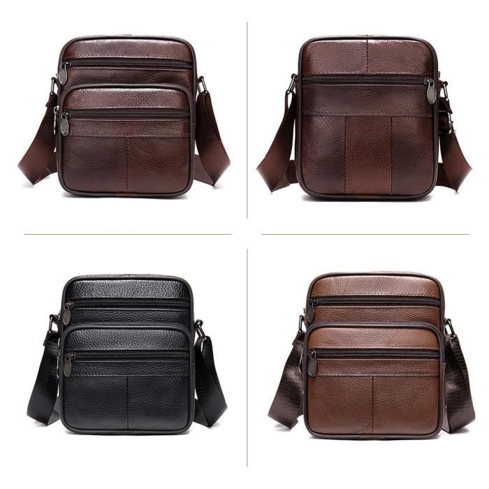 Sacoche Bandoulière En Cuir Vintage Weixier Pour Homme - 22x20x6cm - Neuf Avec étiquettes