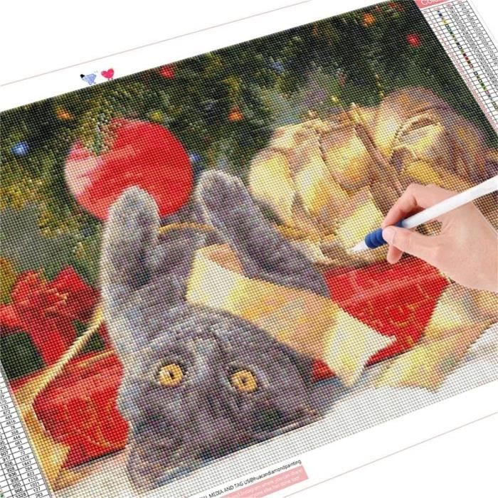 N / A Kit de Peinture de Diamant Bricolage 5D pour Adultes Forage Complet Chat de Couleur Broderie Diamant Kits Point De Croix Strass Image ollé Arts Craft Home Wall Decor Cadeau-Round N / A Kit de Peinture de Diamant Bricolage 5D pour Adultes Forage Complet Chat de Couleur Broderie Diamant Kits Point De Croix Strass Image ollé Arts Craft Home Wall Decor Cadeau-Round