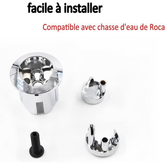 Robinet bouton-poussoir pour WC à double chasse à encastrer avec finition  chromée Aqua Roca - Habitium®