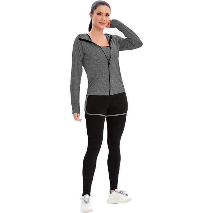 LIUHLFSR - Combinaison De Sport Femme Pour Yoga, Fitness, Danse - Tissu Extensible Push-up, Confortable Et Respirant - Noir, Taille L