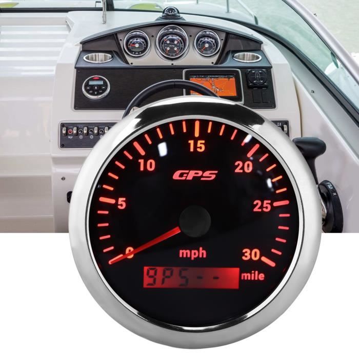 Compteur De Vitesse GPS Marin 85 Mm - Étanche IP67, Rétroéclairage Rouge, Pour Bateaux, Yachts, Véhicules - 0-200 Km/h