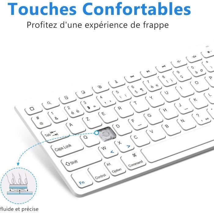 Mini Clavier Bluetooth Avizar - AZERTY - Pour Android, IOS, Windows - Support Inclus - Noir