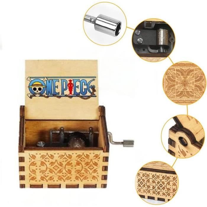 Boîte à Musique En Bois Titan Avec Manivelle Gravée - Cadeau Anniversaire, Noël, Saint-Valentin