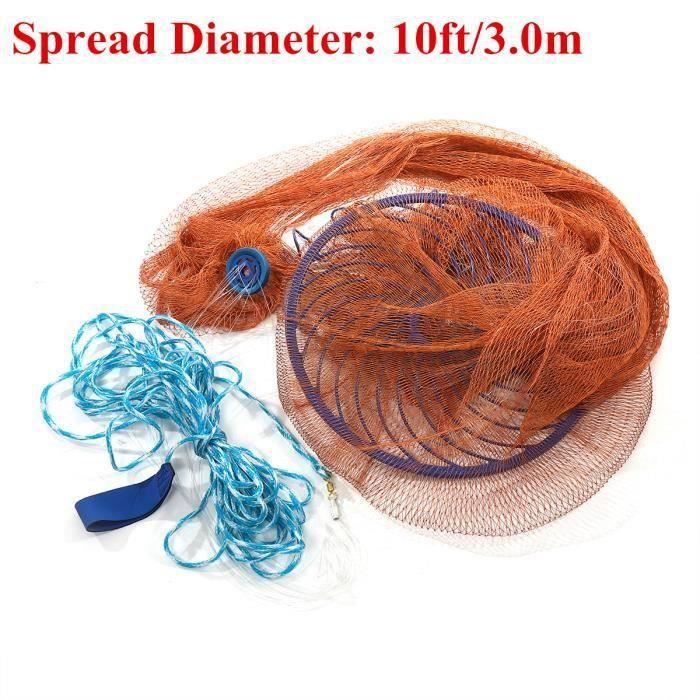 Filet De Pêche YINETTECH – 3 M, Maille 14 Mm, Plombé 1,6 Kg, Nylon Monofilament, Pour Pêche Appât