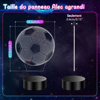 Veilleuse 3D Atletico De Madrid HooJtny - Lampe Football 16 Couleurs - USB Et Piles - Cadeau Fan