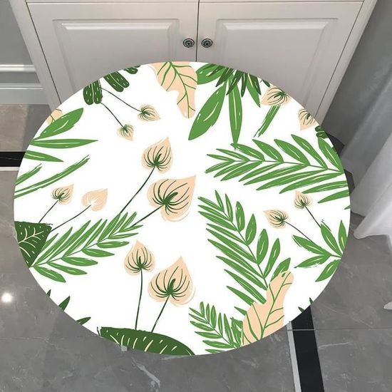 Morbuy Mandala Rondes Nappes Avec Bord Élastique, Imprimé Nappes Rondes Anti Taches Lavable, Imperméable Polyester Nappe De Table Pour Cuisine Jardin Fête Table (Bleu Gris,100cm