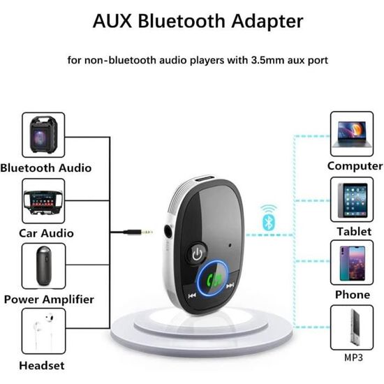 LX Récepteur Bluetooth 5.0 Adaptateur Bluetooth Jack 3.5mm Portable Appels  Mains Libres Contrôle du Volume pour Chaîne HiFi pour145 - Cdiscount  Informatique