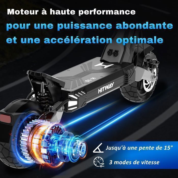 Écran LCD 6 Broches Pour Trottinette électrique Hitway H5 – Affichage Vitesse, Batterie, Distance, Verrouillage De Sécurité
