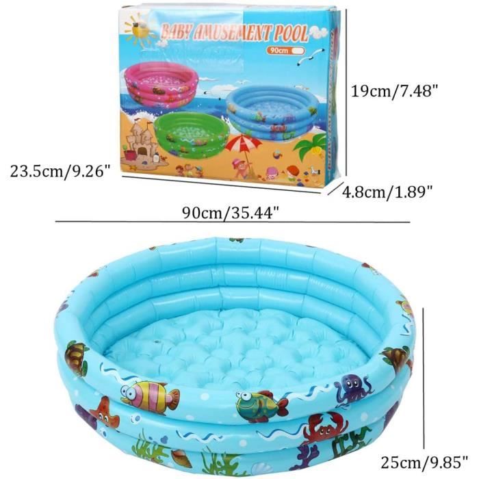 Piscine Balles Intérieur Piscine Gonflable Enfant 60 Cm – Pataugeoire Ronde, Avec Pompe Manuelle – Idéale Pour Jardin, Plage, Balcon, Intérieur