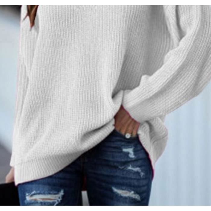 Pull Over Femme Taille à Col V En Côtes Manches - Luxembourg