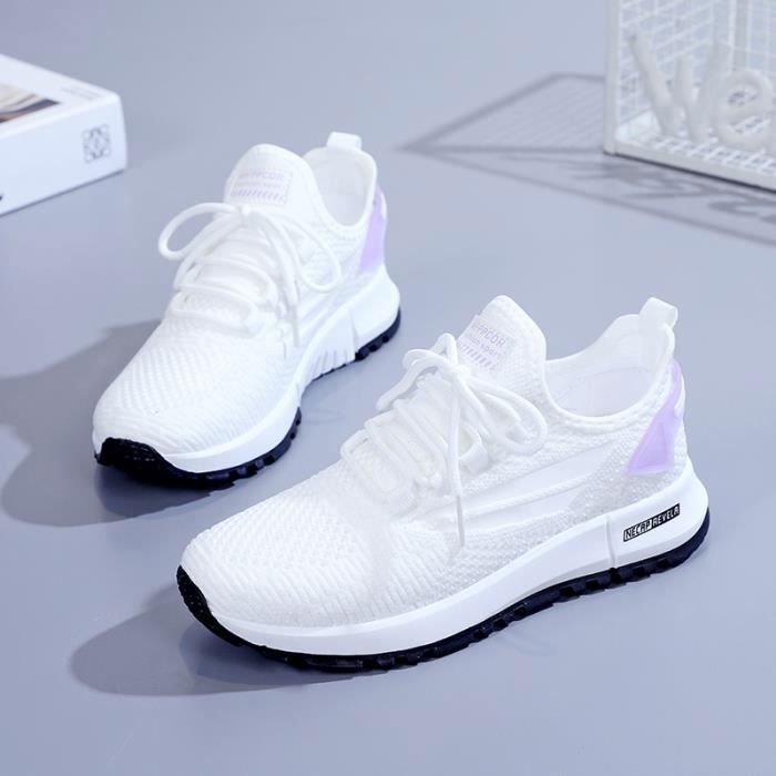 Chaussures Femme Baskets Femme Chaussures Plates Respirantes Élégantes
