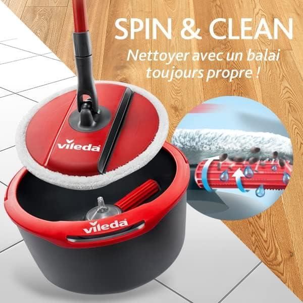 2x Vileda Spin & Clean - Remplacement Wit et Rouge
