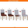 4pcs Housse de Chaise Universel-Housses pour Meubles-Couverture de Chaise de Salle à Manger Extensible Protection de Chaise-3