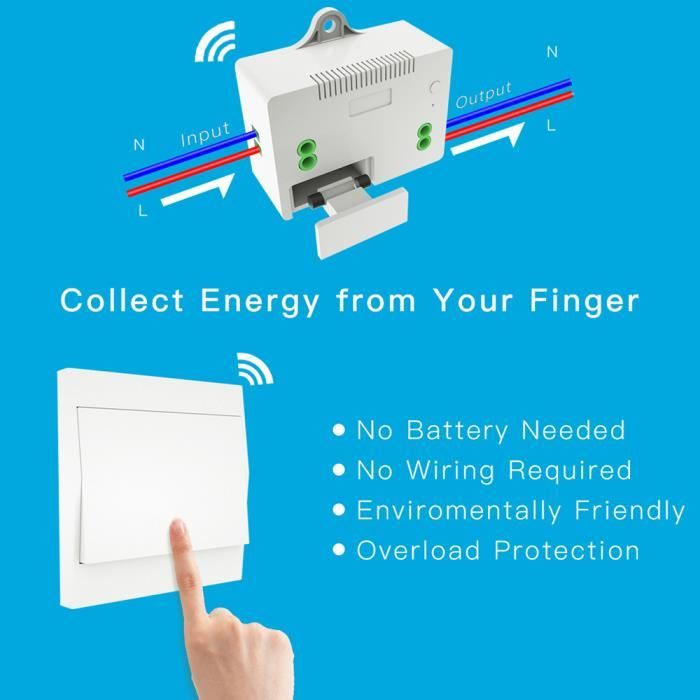 Kit Interrupteur D'éclairage Sans Fil - Contrôle Par Wi-Fi/APP Et Télécommande RF - Neuf