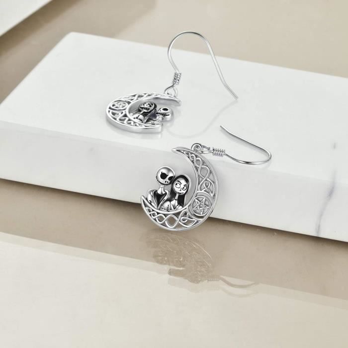 Boucles D'oreilles Pendantes Noël - Modèle Renne, étoile, Nœud Asymétrique - Clip Sans Perçage - Alliage