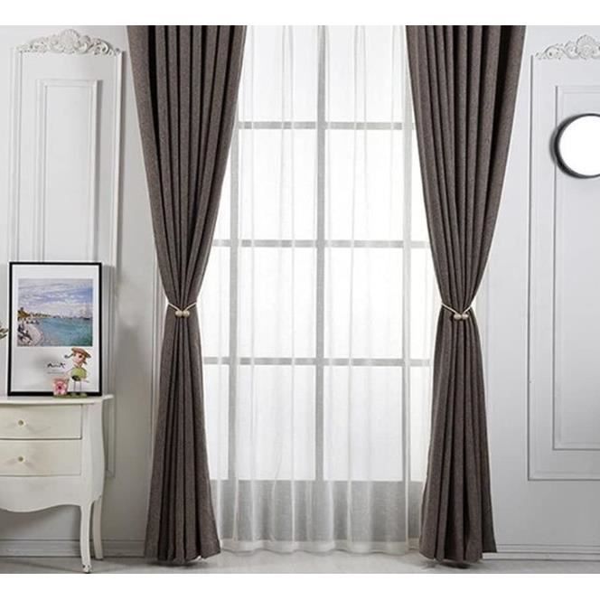 Lot De 4 Embrasses De Rideaux Magnétiques VEGCOO - Fixation Sans Perçage, Tressage Polyester, Couleur Beige