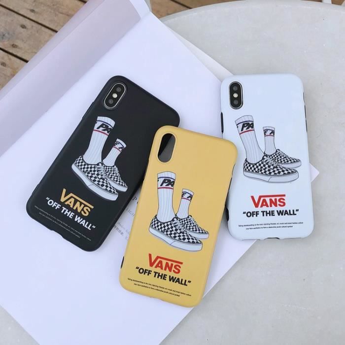 Coque iPhone 7 Plus 8 Plus VANS Blanc Silicone en GEL TPU Souple