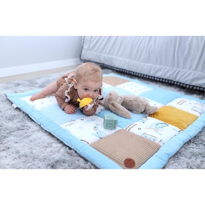 Tapis parc bebe patchwork 100x100 cm-tapis couverture bébé naissance  matelas parc Coton motif arc-en-ciel avec velours et piqu[117] - Cdiscount  Puériculture & Eveil bébé