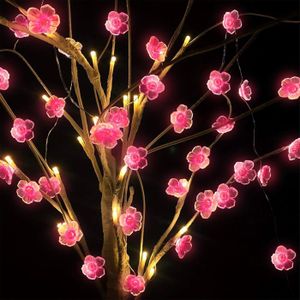Guirlande lumineuse en forme de fleur de cerisier rose, 20/30 LED, fonctionne à piles, pour chambre d'enfant, fille, Noël, printemps, crèche, mariage, décoration intérieure et extérieure A Guirlande lumineuse en forme de fleur de cerisier rose, 20/30 LED, fonctionne à piles, pour chambre d'enfant, fille, Noël, printemps, crèche, mariage, décoration intérieure et extérieure A