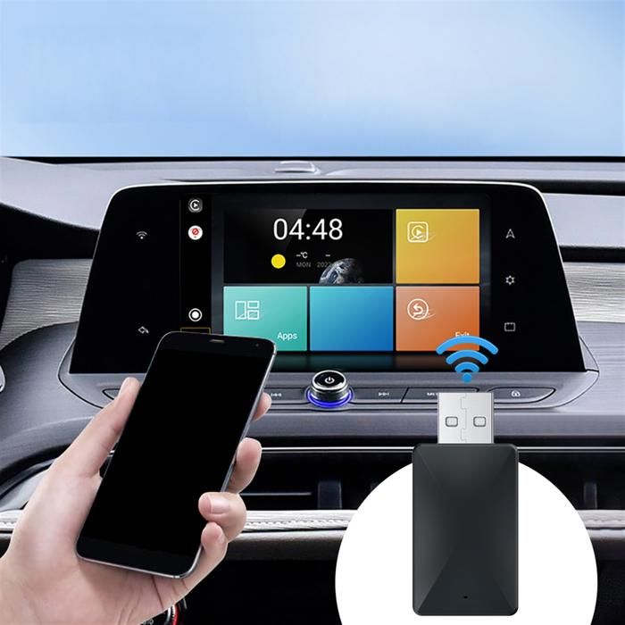 Adaptateur CarPlay Sans Fil 2-en-1 – Wireless CarPlay + Android Auto – Compatible 600+ Voitures – Installation Facile !