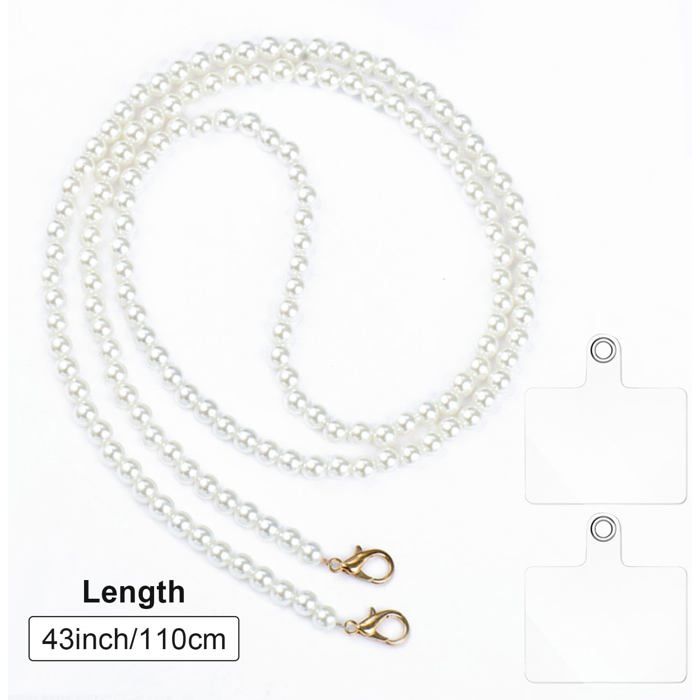Lot De 2 Dragonnes De Téléphone Perlées - Anti-perte, Design élégant Avec Fleur Et Strass - Pour Femmes Et Filles