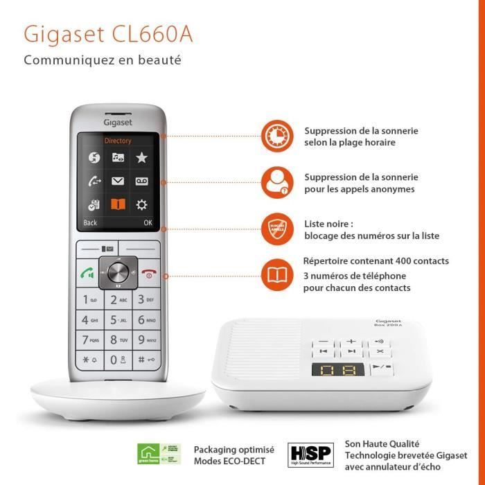 GIGASET Téléphone Fixe CL 660 Blanc
