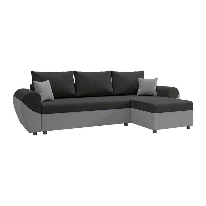Canap D angle Convertible Et R versible En Tissu Noir Et Gris LIERNO canap-d-angle-convertible-et-r-versible-en-tissu-noir-et-gris-lierno
