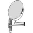 8 Pouces Miroir Mural Grossissant X10 Miroir de Maquillage Mural Pivotant à Double Face pour  Salle de Bain Rasage Soin de Peau-0