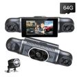 Caméra de voiture avec 3 pouces HD Ecran, Conduite enregistreur vidéo à l'extérieur à l'intérieur des Quatre Enregistrement -0