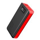 BAKLON Batterie externe 30000mAh charge rapide grande capacité portable affichage numérique port de charge compatible tous les - Rouge