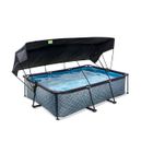 EXIT TOYS Piscine EXIT Stone 220x150x65cm avec pompe filtrante et voile d'ombrage - grise