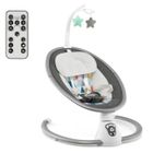 Transat Electrique Bébé COSTWAY-5 Modes de Balancement-3 Minuterie Intelligente-12 Mélodies-Arche Jeux-Oreiller Amovible-9 kg-Gris