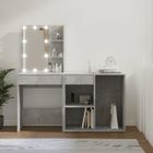 Coiffeuse à LED - ESTINK - Modèle 111680 - Gris béton - Bois d'ingénierie - Miroir inclus