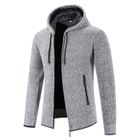 INSFITY Gilet Chaud Hiver Homme À Capuche En Tricot Doublé Polaire Cardigan Epais Couleur Unie Automne Hiver - Gris clair