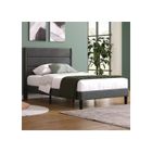 SWEIKO Lit Adulte Lit 90x200 cm Lit rembourré cadre de lit avec sommier à lattes & tête de lit lit simple Gris