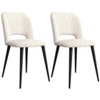 VIVOLILV Lot de 2 Chaises Salle à Manger - Siège en Velours Blanc,Pieds en Métal Noir - Pour Cuisine,Salon,Café