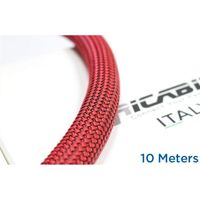 Ricable Custom RB20/10 - Rouge/Noir 10 m -Gaine de Protection tressee pour cable 16-22 mm