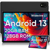 Tablette 10 pouce DOOGEE U10Pro tablette tactile WiFi6 20Go RAM + 128Go ROM Batterie 5060mAh charger 10W L1 Quad Core Android - Noir