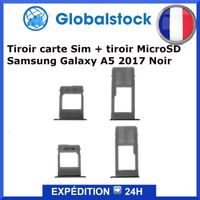 Tiroir carte Sim + tiroir Micro SD pour Samsung Galaxy A5 2017 Noir
