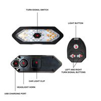 Feu arrière de vélo à LED sans fil - GYROOR - Rechargeable USB - Pour être vu - Batterie - Noir/Rouge/Jaune