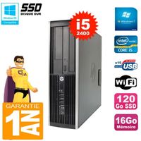 PC HP Compaq 8200 SFF Core I5-2400 RAM 16Go Disque 120Go SSD Graveur DVD Wifi W7