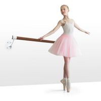 Klarfit BarreMur Barre d'exercice 100 cm pour ballet & danse classique , Ø 38 mm , montage mural ,aspect bois - Marron & blanc