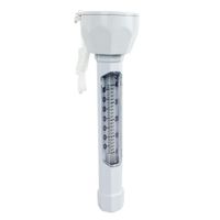 Thermomètre flottant blanc pour piscine - Linxor - Indique la température de l'eau - Ø 6 cm - 88 grammes