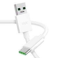Câble USB vers USB-C Original Oppo DL129 SuperVOOC 65W Blanc 1m