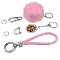 Ensemble de porte-clés pour filles à motif Bélier - Accessoire porte-clés rose pour femmes - Strass brillant. 26