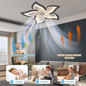 Ventilateur De Plafond Avec éclairage Et Télécommande. 6 Vitesses Luminosite Reglable Moteur Silencieux Couleur Marron Clair 75183030