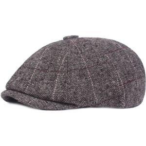 Unisexe Homme Béret Chapeau Casquette Plate Faux Cuir Rétro Automne Hiver Casual