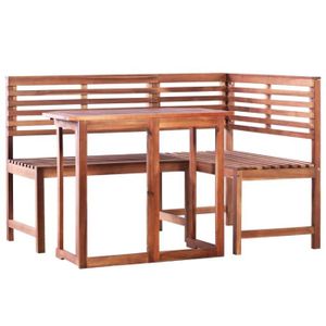 Mobilier De Balcon 2 Pcs Bois D Acacia Massif 1 Table Et 1 Banc D Angle Achat Vente Banc D Exterieur Mobilier De Balcon 2 Pcs Cdiscount